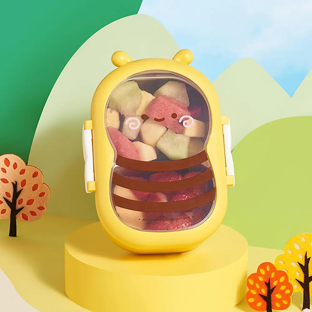 Bee Shaped Lunch Box, Yellow And Brown, 6584