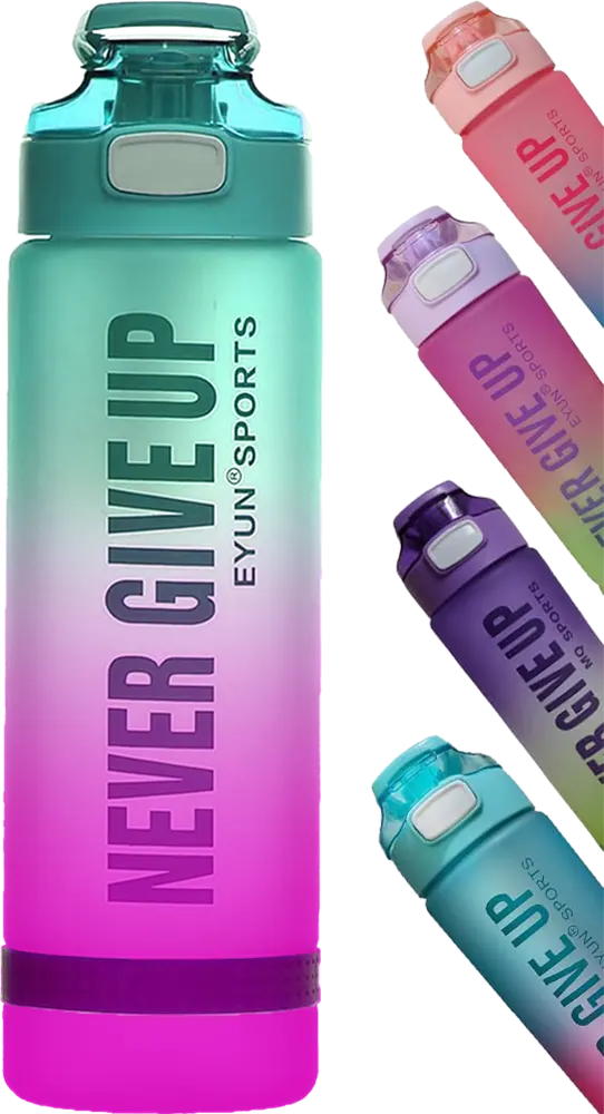 Plastic Sports Bottle, 1 Liter, Leak-Proof, Multi-Color, Model 4273