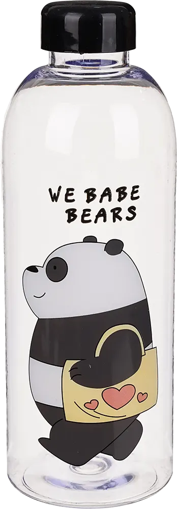 Panda-shaped plastic refrigerator water bottle, 800 ml, twist cap