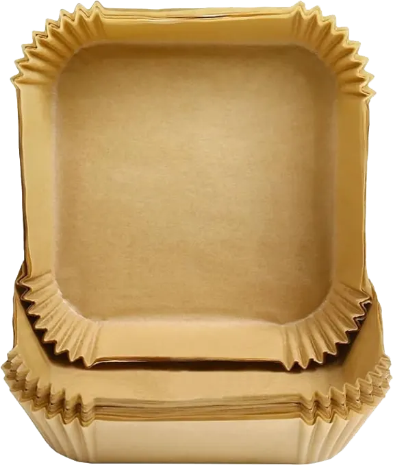 ورق قلاية هوائية غير لاصق مربع الشكل، 16 سم، مجموعة من 50 قطعة، بني