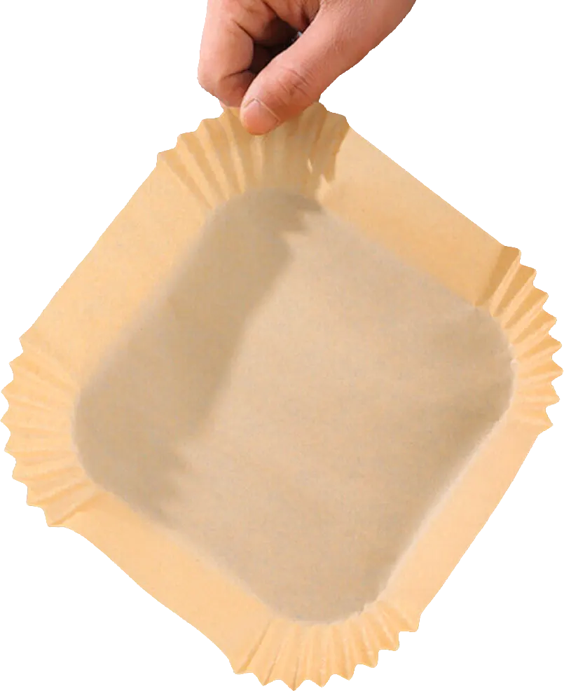 ورق قلاية هوائية غير لاصق مربع الشكل، 16 سم، مجموعة من 50 قطعة، بني