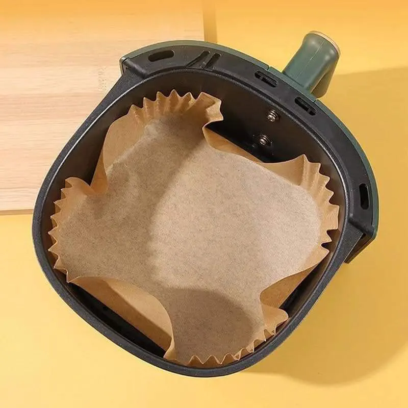 ورق قلاية هوائية غير لاصق مربع الشكل، 16 سم، مجموعة من 50 قطعة، بني