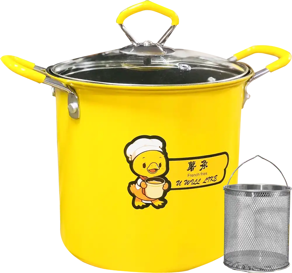 Pot With Net 3L , Pyrex Lid And Stainless Steel Handle, Yellow