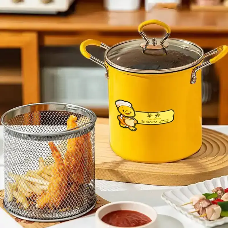 Pot With Net 3L , Pyrex Lid And Stainless Steel Handle, Yellow