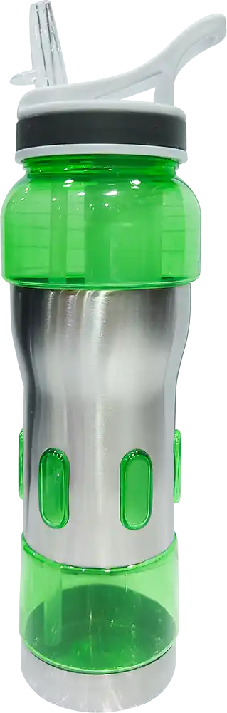 Sports Water Bottle 700ml , Built-in Ice Tube, Built-in Chamois, Acrylic * Stainless Steel Body, Multicolor, Model 42-146