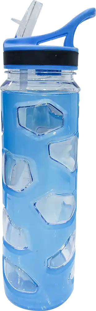 Sports Water Bottle 700ml , Built-in Ice Tube, Built-in Chamois, Acrylic Body, Multicolor, Model 42-157