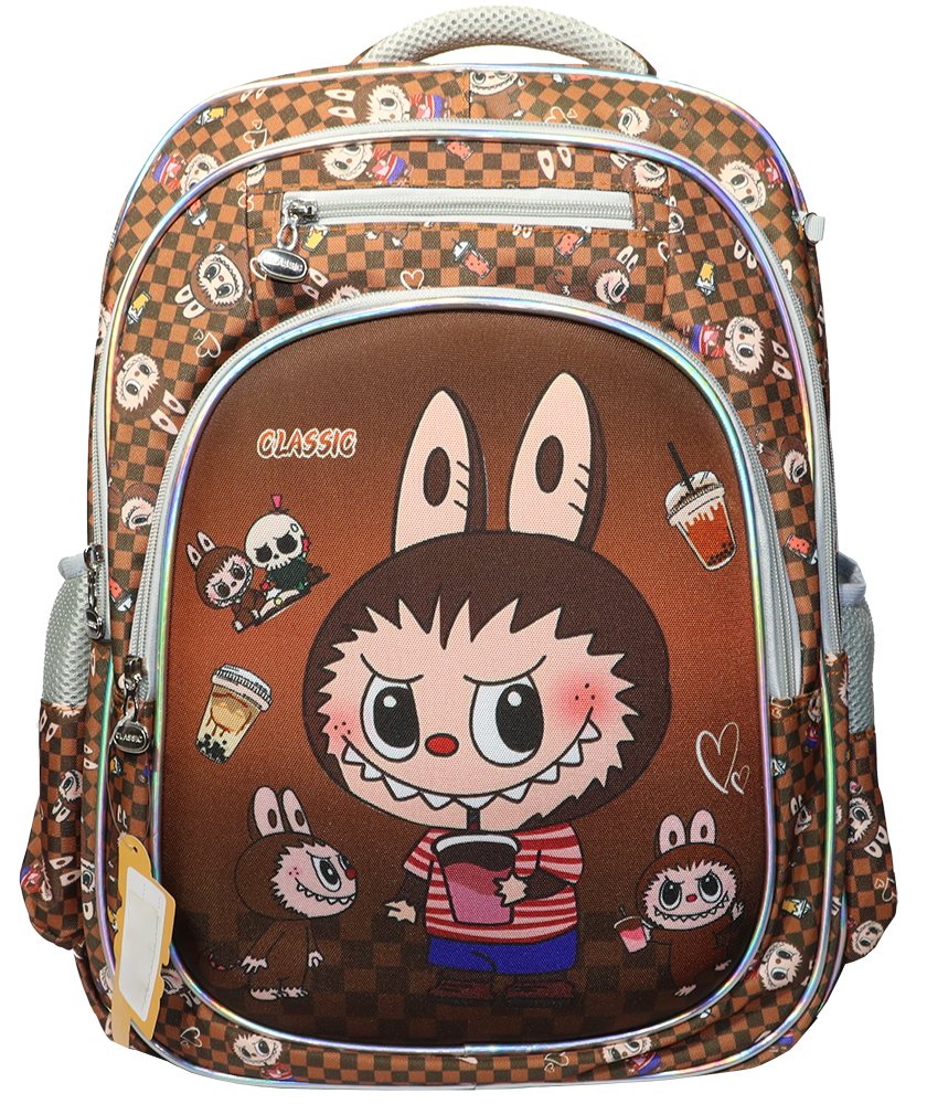 طقم شنطة ظهر مدرسية كلاسيك 3*1 ، مع لانش باج و مقلمة ، متعددة الأشكال