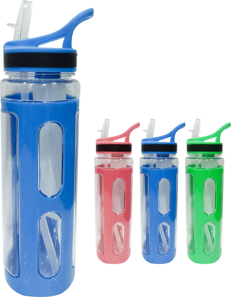 Sports Water Bottle 700ml , Inner Ice Tube, Matte Plastic,Built-in Chamois, Multicolor, Model 42-153