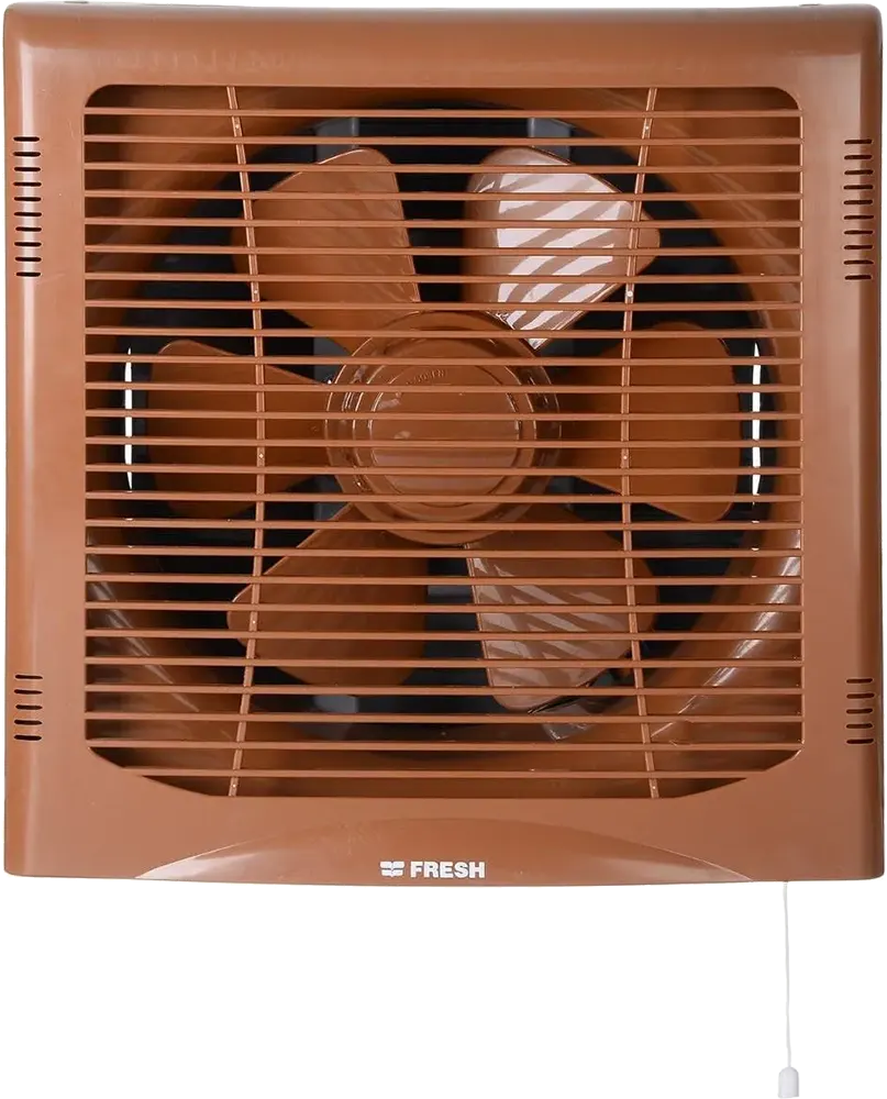Fresh Kitchen Wall Hood , Frame 25*25cm, inner fan diameter 20cm , 2 Way , Front Grill ,   Brown
