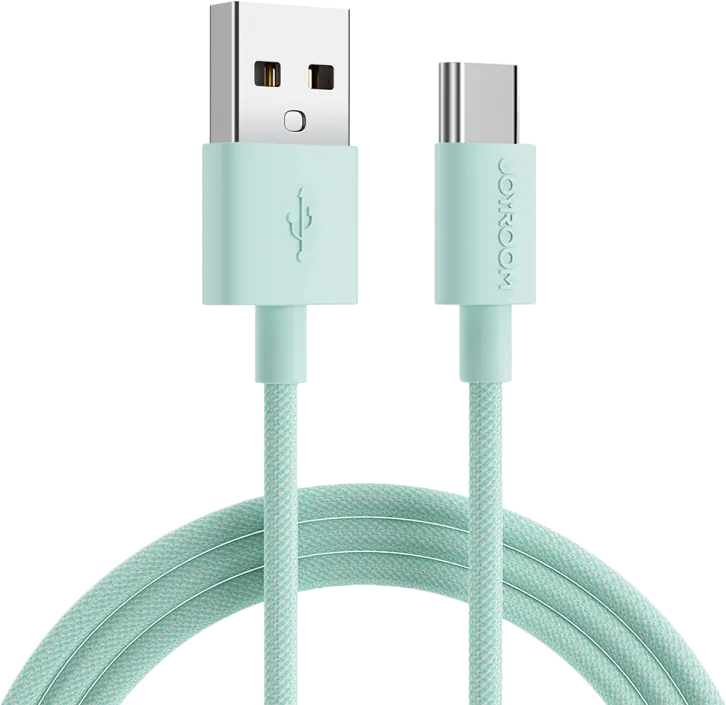 كابل شحن سريع ونقل بيانات جوي روم ، 3 امبير، 2 متر، من usb -a الى type-c، أخضر، S-2030M13