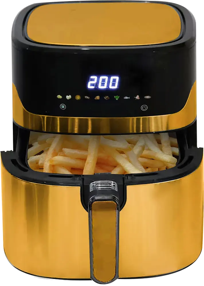 Flamngo Air Fryer, 6 Liters, 1550 Watts, Digital Display, Gold, FR-15056
