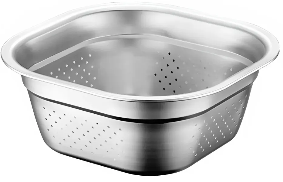 مصفاه خضار متعدده الاغراض استالس مربع ، سيلفر ، 28 سم