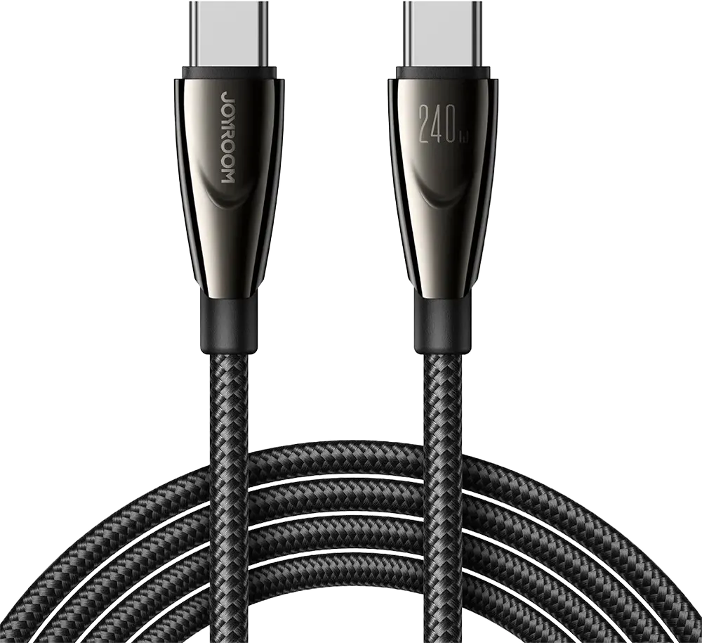 كابل شحن سريع ونقل بيانات جوي روم سلسلة بيونير، 240 وات، من type-c الى type-c، أسود، SA-31-CC5