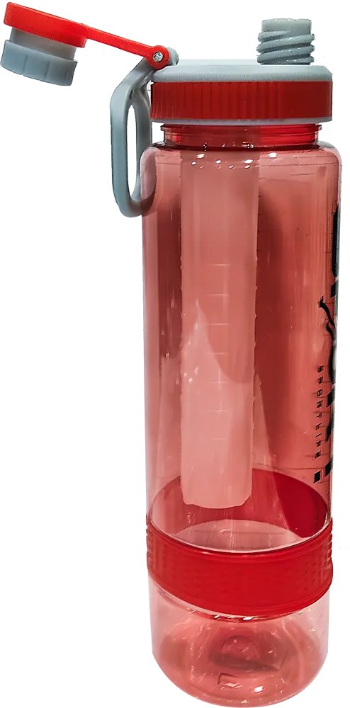 زجاجة مياه رياضية 700 مللى، انبوب ثلج داخلي، بلاستيك مط، متعددة الألوان، موديل 42-136