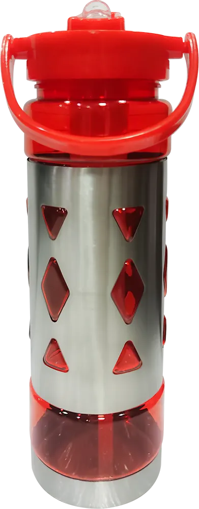 زجاجة مياه رياضية 700 مللى، انبوب ثلج داخلي، شاليمو مدمج، هيكل اكريلك * استانلس ستيل، متعددة الألوان، موديل 42-149