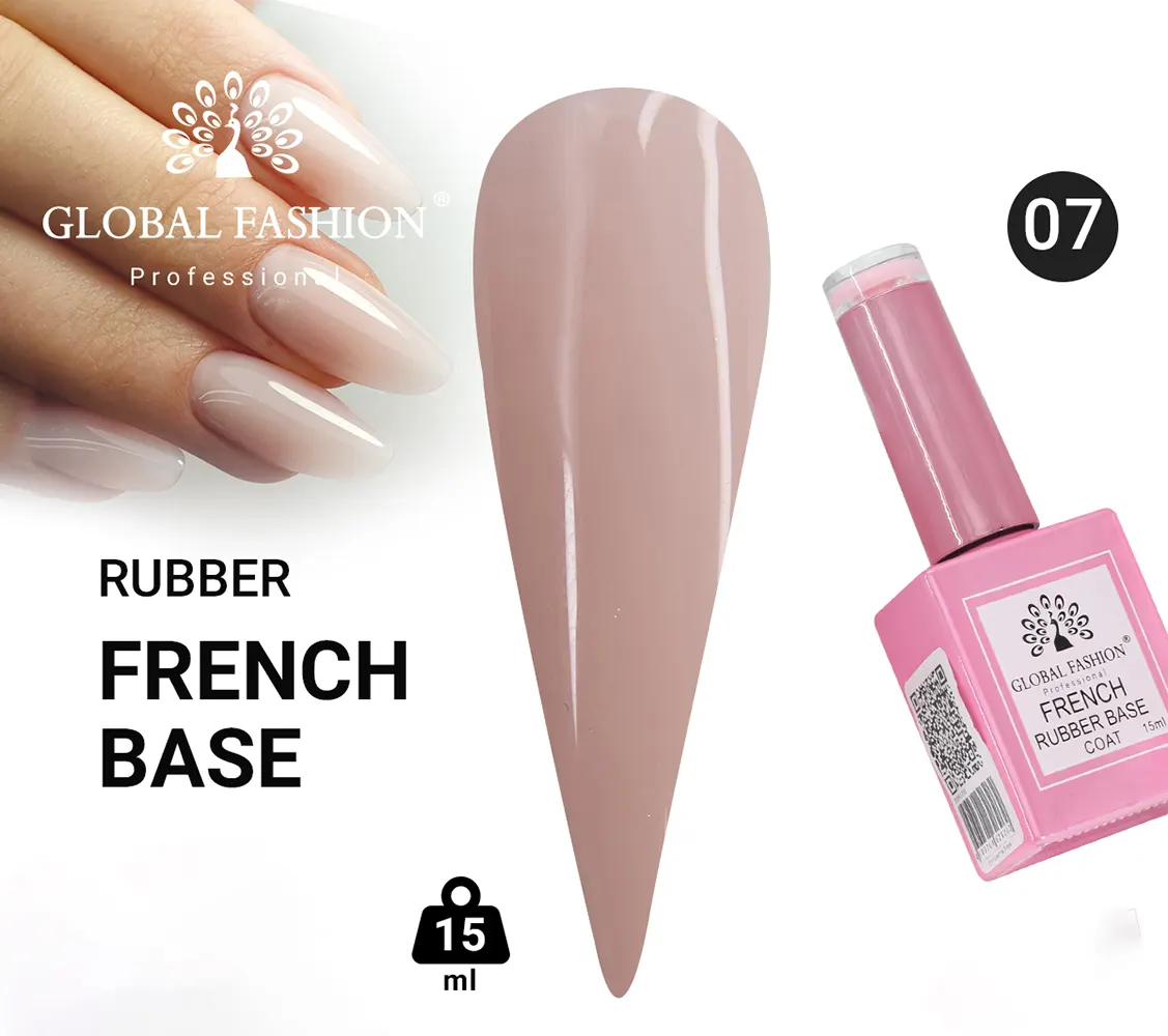 طبقة قاعدة جل مطاطية  فرنسية من جلوبال فاشون ، 15 مل ، 07