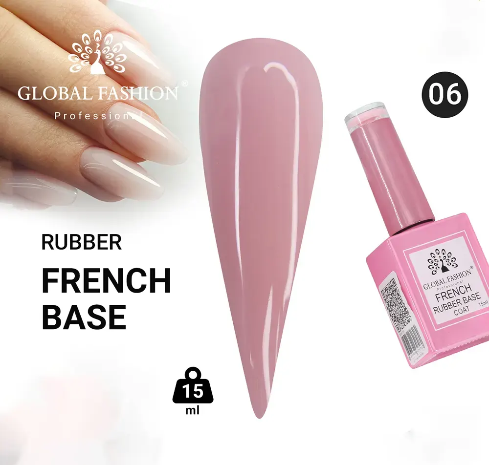 طبقة قاعدة جل مطاطية فرنسية من جلوبال فاشون ، 15 مل ، 06