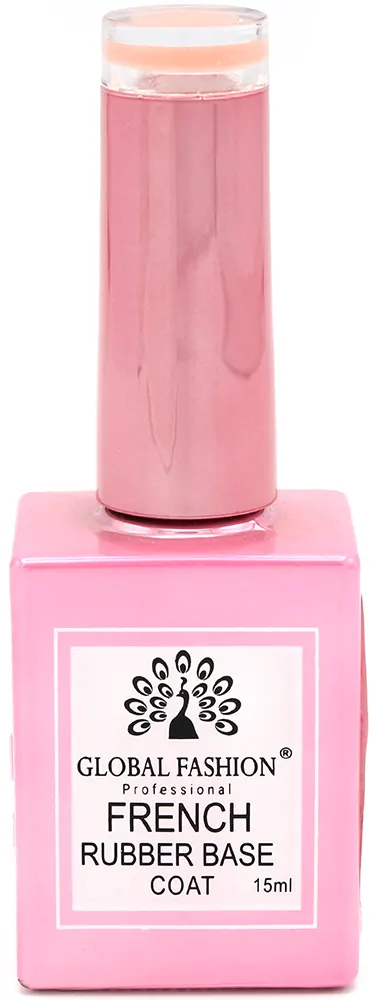 Global Fashion Rubber Base Coat French, 15 Ml , 02