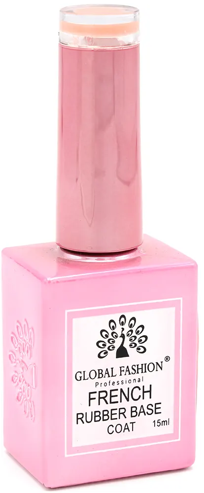 Global Fashion Rubber Base Coat French, 15 Ml , 02