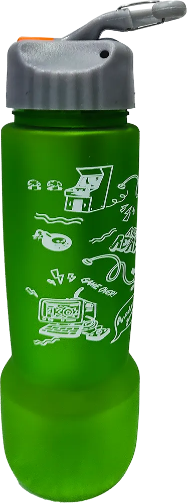 Sports Water Bottle 750ml , Inner Ice Tube, Matte Plastic,Built-in Chamois, Multicolor, Model 42-135