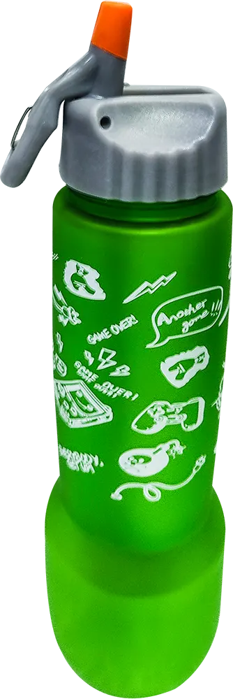 Sports Water Bottle 750ml , Inner Ice Tube, Matte Plastic,Built-in Chamois, Multicolor, Model 42-135