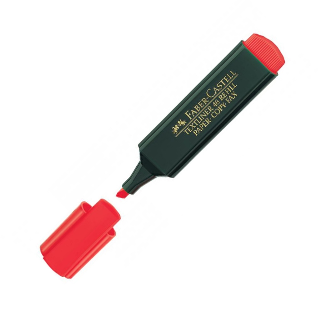 Faber-Castell Phosphorescent Highlighter pen, red, chisel tip