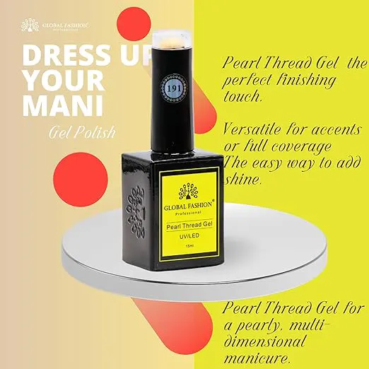 Global Fashion Pearl Thread Gel Nail Polish, 15 Ml , 191