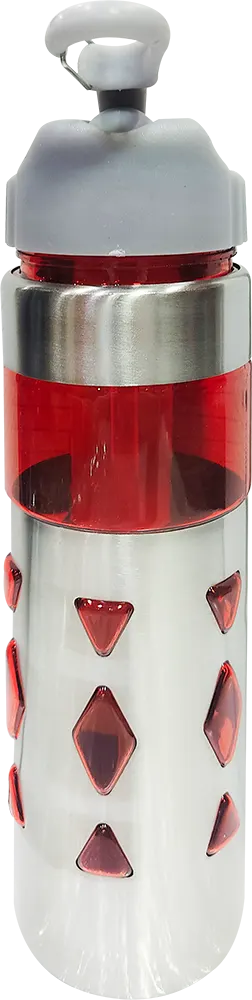 Sports Water Bottle 700ml , Built-in Ice Tube, Built-in Chamois, Acrylic * Stainless Steel Body, Multicolor, Model 42-143