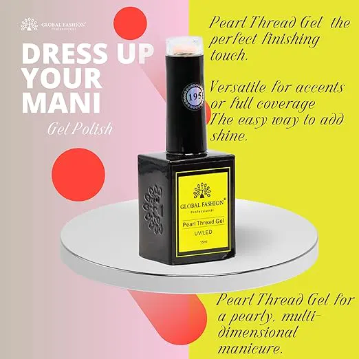 طلاء اظافر جل بيرل ثريد من جلوبال فاشون ، 15 مل، 195