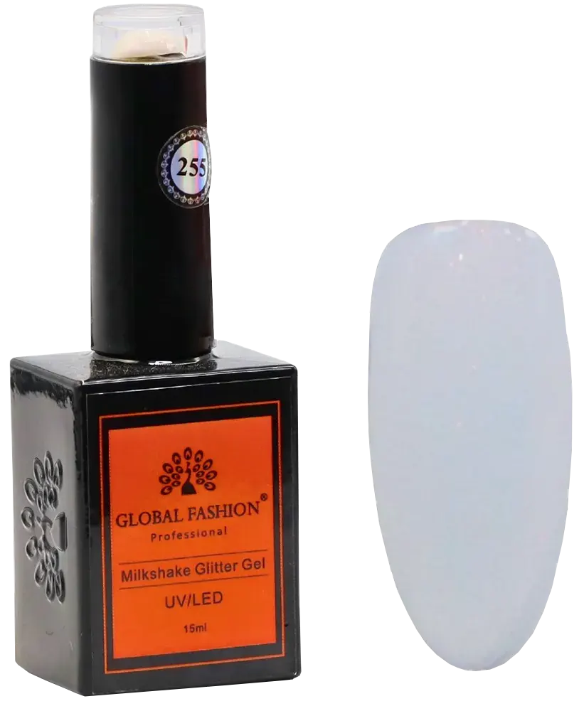 Global Fashion Gel polish Milkshake Glitter 15 ml, 255