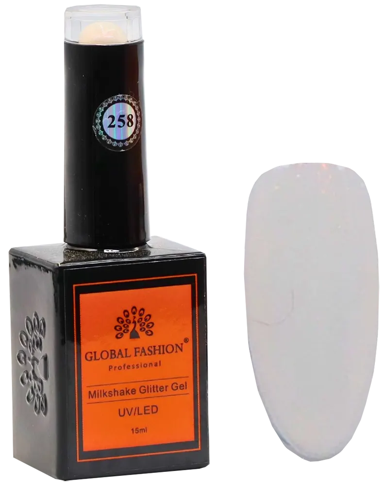 Global Fashion Gel polish Milkshake Glitter 15 ml, 258