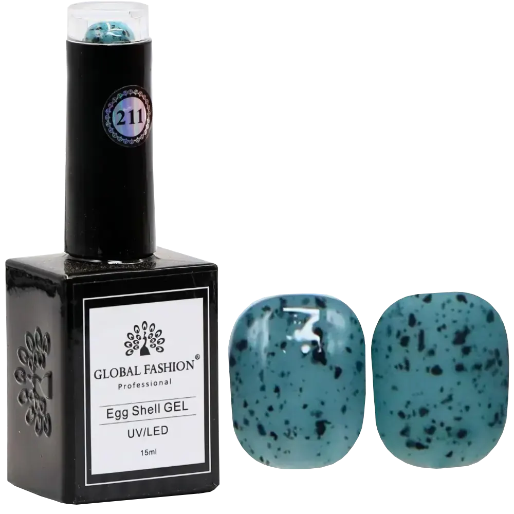 طلاء اظافر جل ايج شيل من جلوبال فاشون ، 15 مل، 211