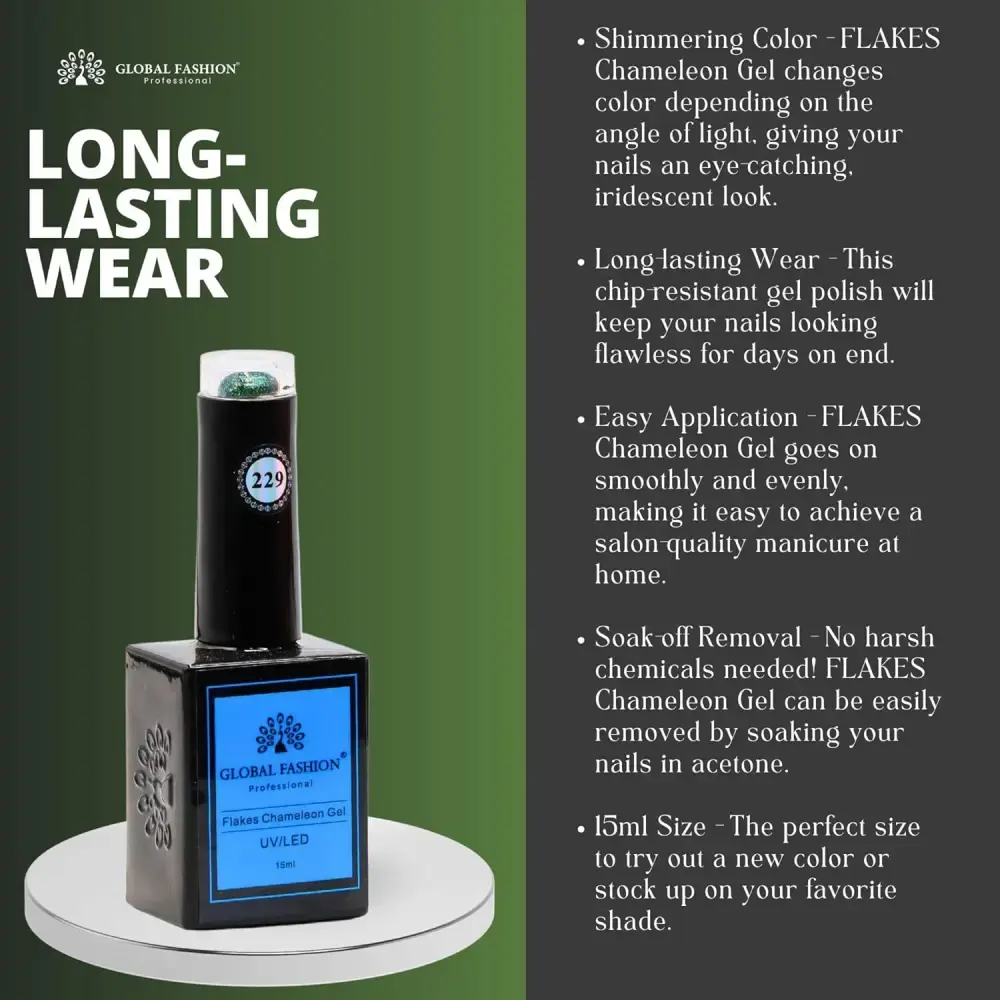 Global Fashion Flakes Chameleon GEL 15 ml , 229