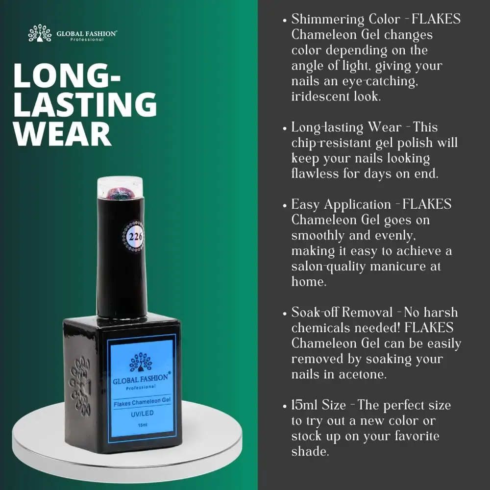 Global Fashion Flakes Chameleon GEL 15 ml , 226