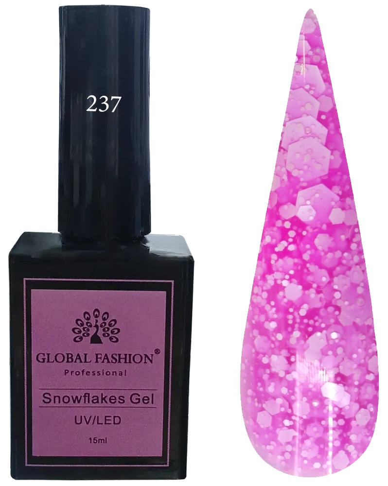 Global Fashion Snowflakes gel polish , 15ml, 237