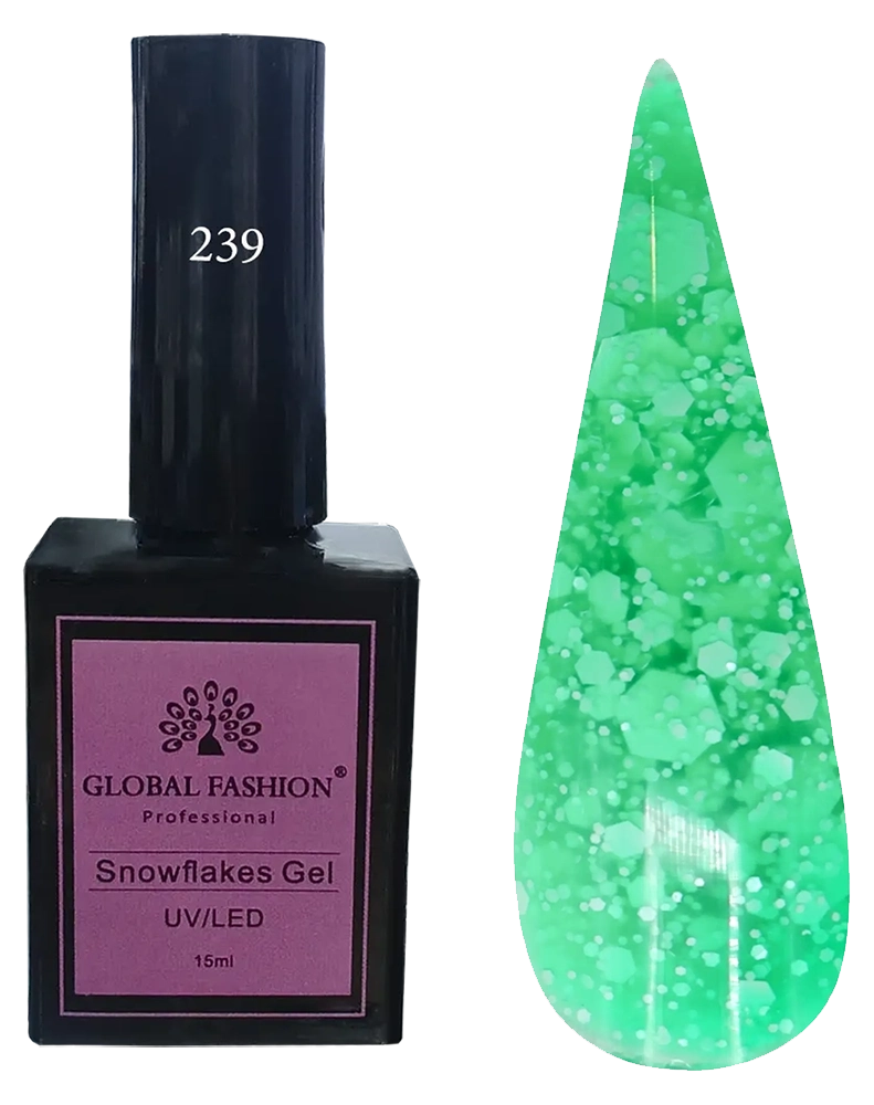 طلاء اظافر جل سنوفليكس من جلوبال فاشون ، 15 مل، 239
