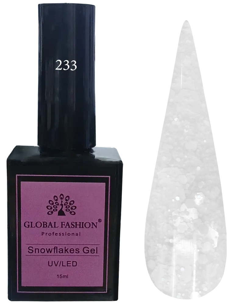 طلاء اظافر جل سنوفليكس من جلوبال فاشون ، 15 مل، 233