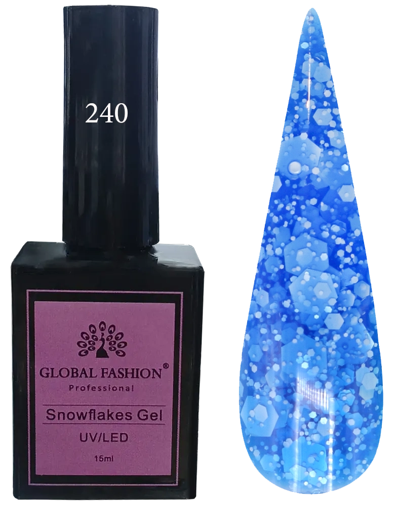 طلاء اظافر جل سنوفليكس من جلوبال فاشون ، 15 مل، 240
