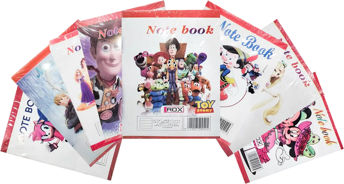 Rox Notebook 28 Sheets, Plain Ruled, Size 21*15 cm, Assorted Shapes