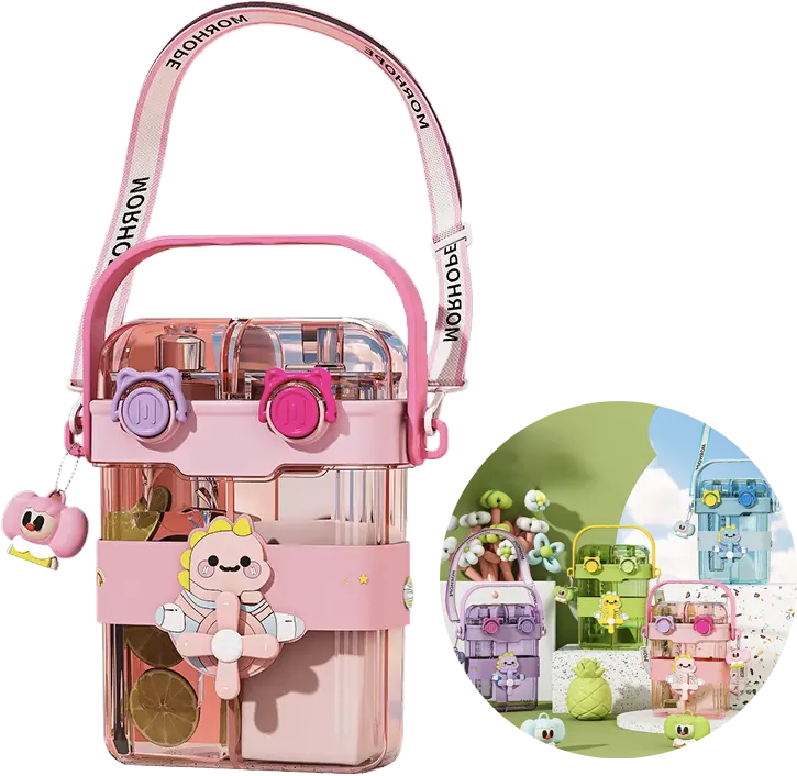 زمزمية ثنائية بشخصيات ديزني 600 ملي، الوان شفافة متعددة، موديل GH12438