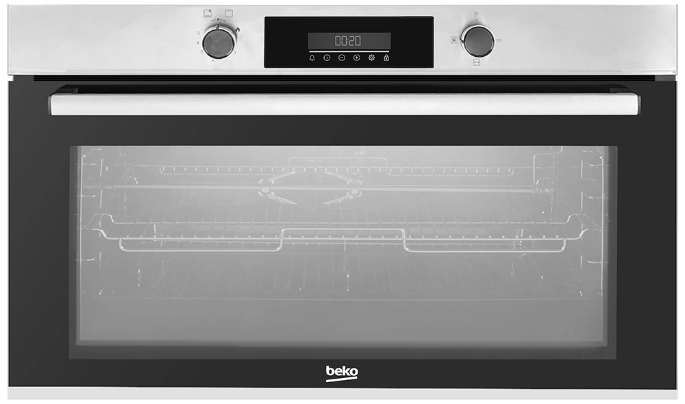 Beko Built-in Oven, 90 cm, 108 liters , Digital Display , Oven Fan , Automatic Ignition, Full Safety, Black x Silver, BBWHT12300XS