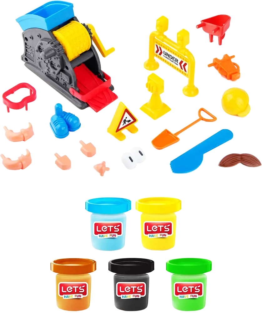 Let's Have Fun Road Building Set, 25 Pieces, 5 Clay Colors, Ages 3+, 8491