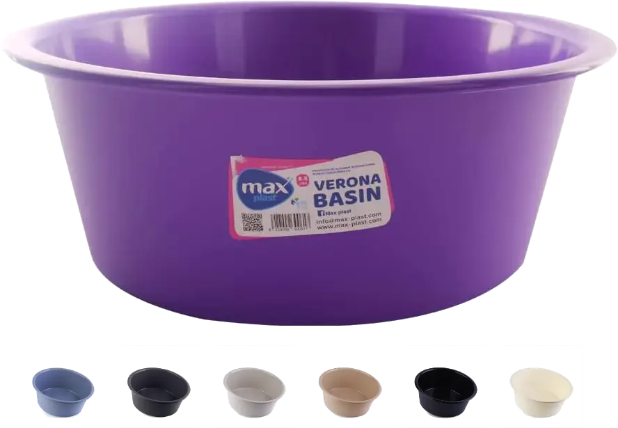 طبق بلاستك مدور ماكس بلاست فيرونا 8.5 لتر، ألوان متعددة