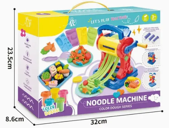 لعبة مجموعة صنع النودلز بالصلصال، ماكينة صنع المكرونة، 5 ألوان صلصال مختلفة، قوالب متنوعة الأشكال، 8855