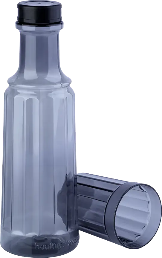 Max plast Crystal Sports Water Bottle 850ml with 250ml Cup, Multicolor, Model 2913