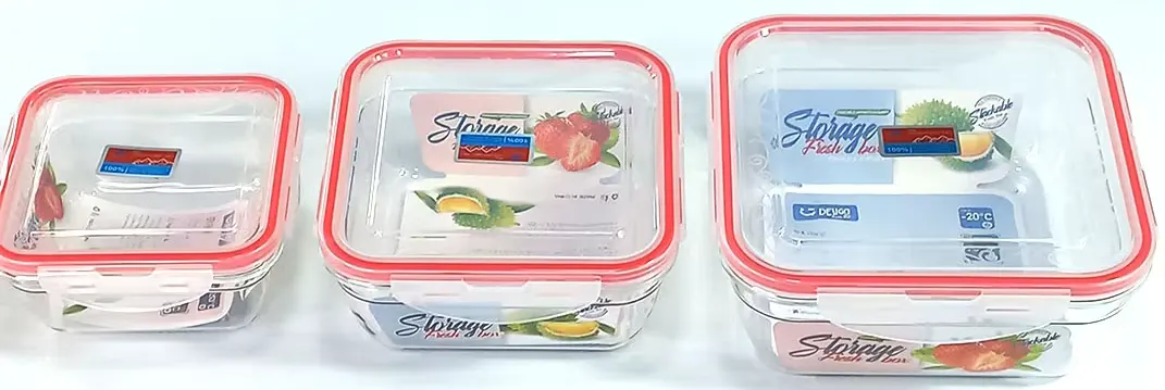 طقم علب مربع  زجاج ضد الكسر، 93-2