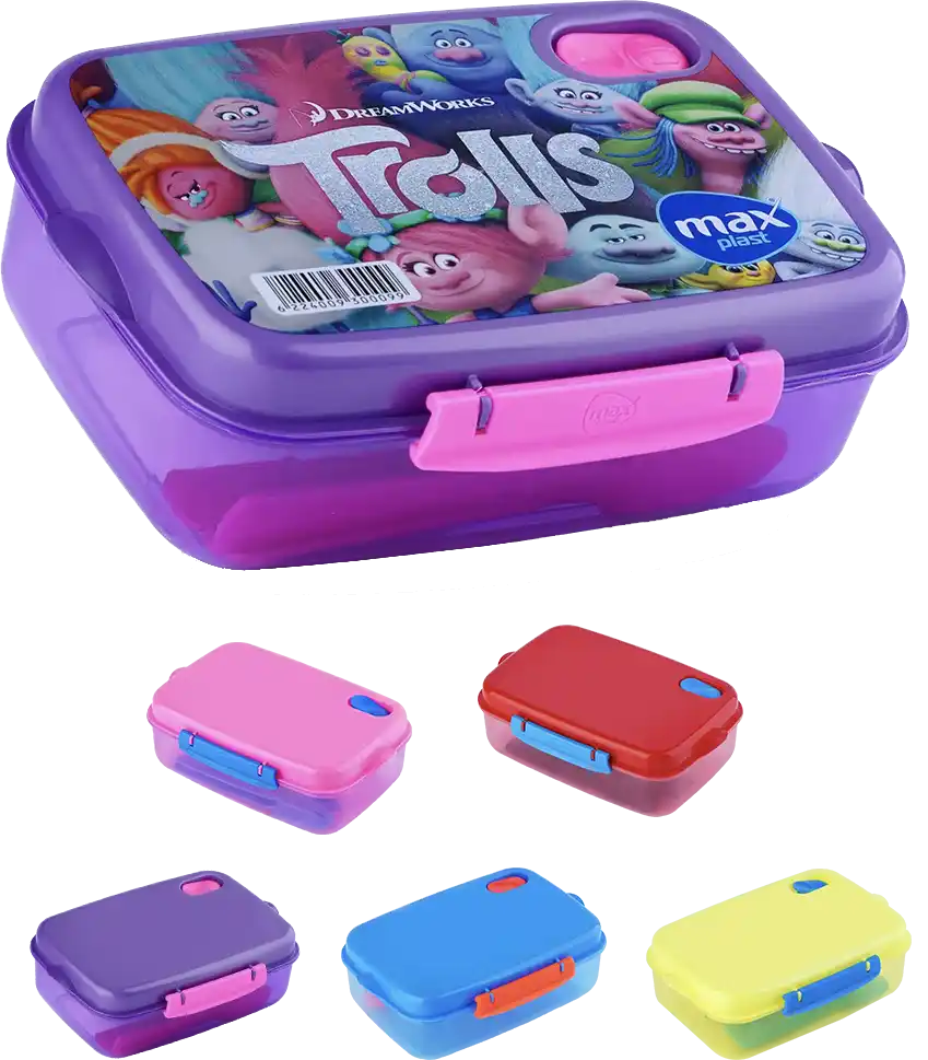 Max plast fresh Plastic Lunch Box, 1.2 l, Assorted Colors, Model 0009