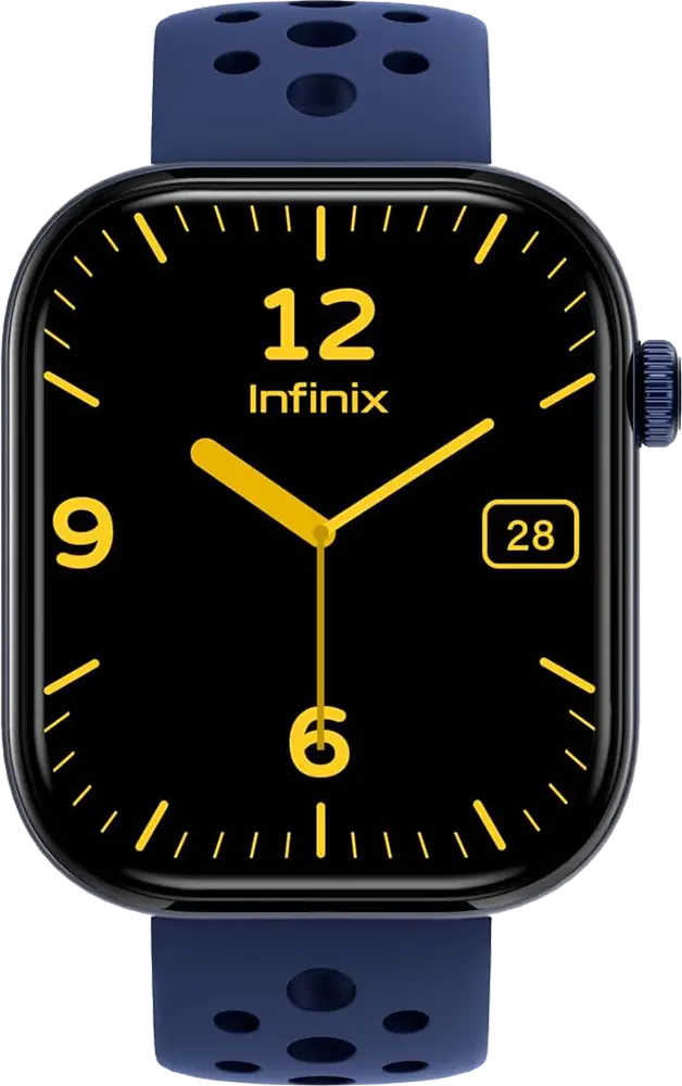 Infinix Smart Watch XWatch H4 , 2.04" FHD Touch Screen , Bluetooth V5.3 , IP68 Water Resistance , 300 mAh Battery ,Silicone Strap, Blue