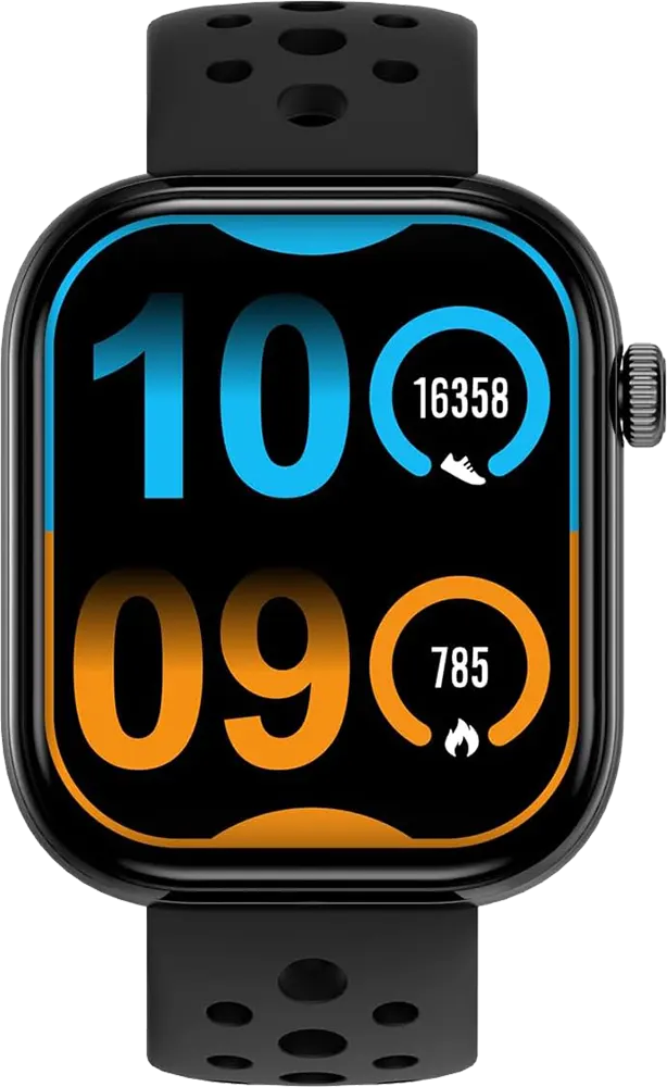 ساعة انفينيكس الذكية XWatch H4، شاشة لمس FHD مقاس 2.04 بوصة، بلوتوث V5.3، مقاومة للماء IP68، بطارية 300 مللي أمبير، سوار سيليكون، أسود