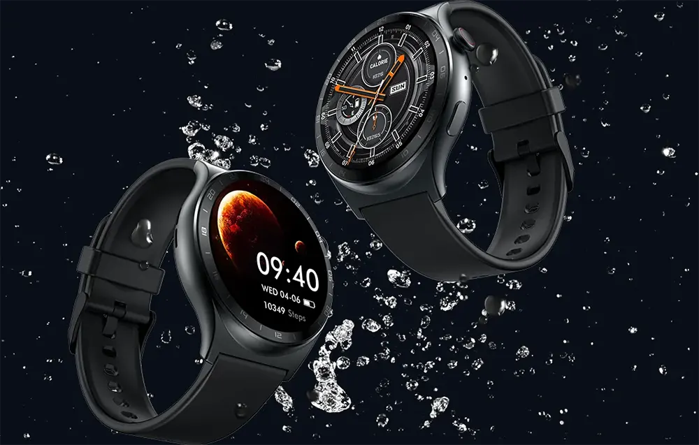 Infinix Smart Watch XWatch 3 we , 1.43" AMOLED Touch Screen , Bluetooth V5.3 , IP68 Water Resistance , 300 mAh Battery ,Silicone Black Strap, Gray Case